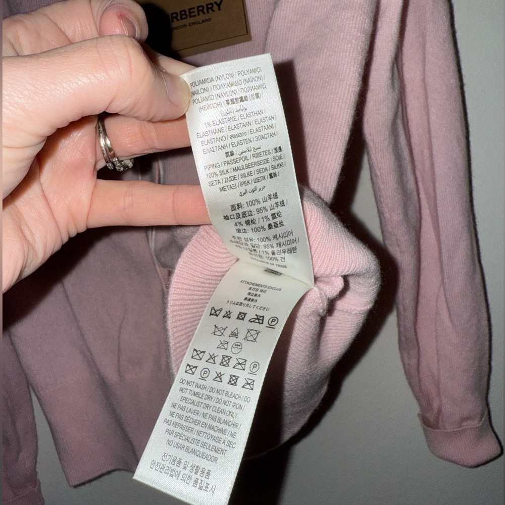Burberry Pink Women's Sweater Inside Shirt - Picture 5 of 9